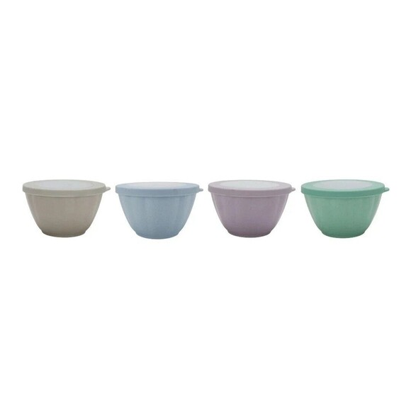 Pioneer Woman 8-Piece Melamine Prep Bowl Set Lids Nest for Storage Kitchen Gift - Picture 5 of 16